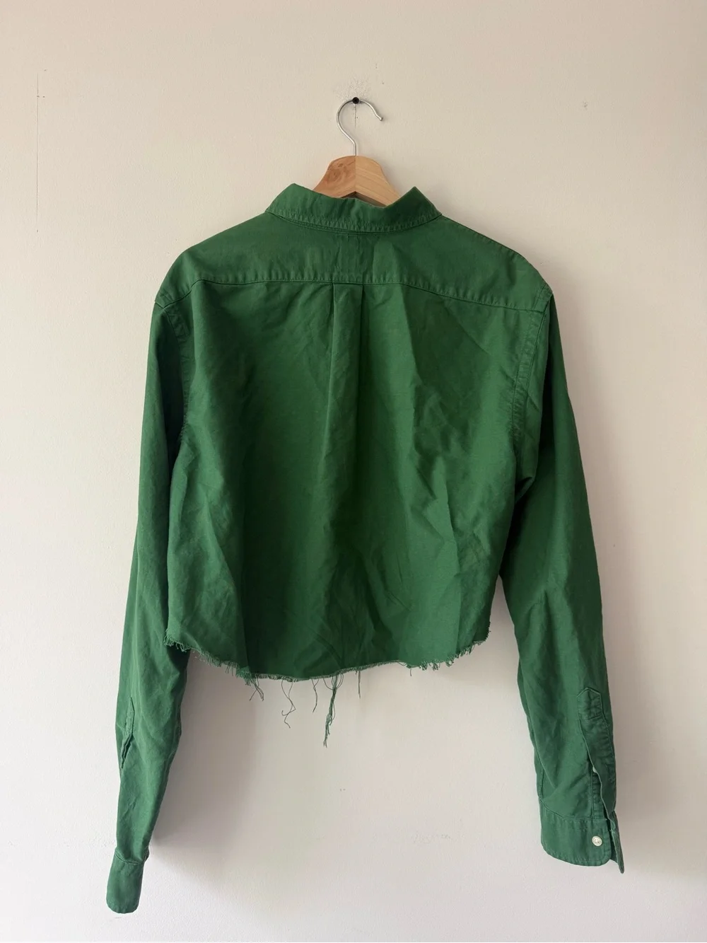 Ralph Lauren Green Cropped Button-Down Shirt - Picture 3 of 3